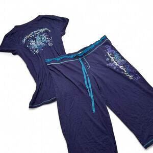 LEI Vintage Sleepwear Super Cute Y2K Comfy Pj Set Women Size XL